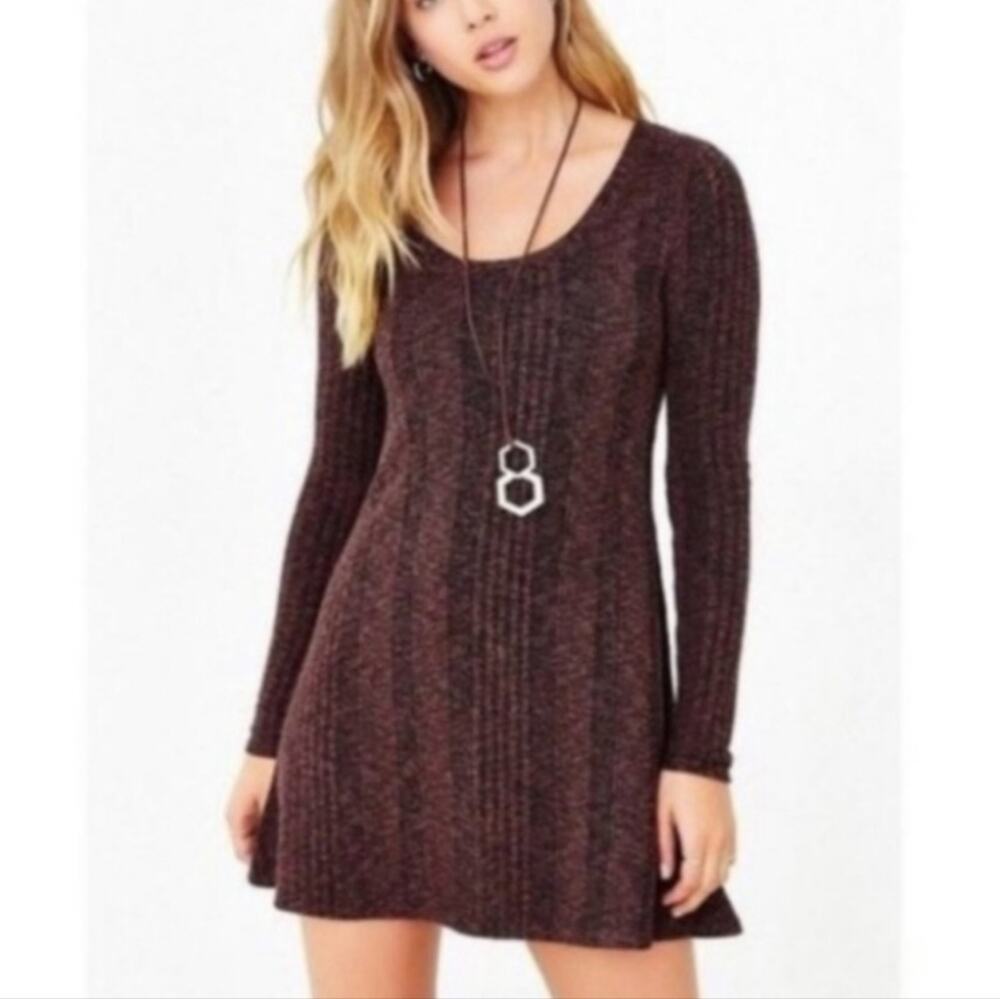 BDG | Long Sleeve Ribbed Scoop Neck Sweater Dress Sweaterdress Urban Outfitters